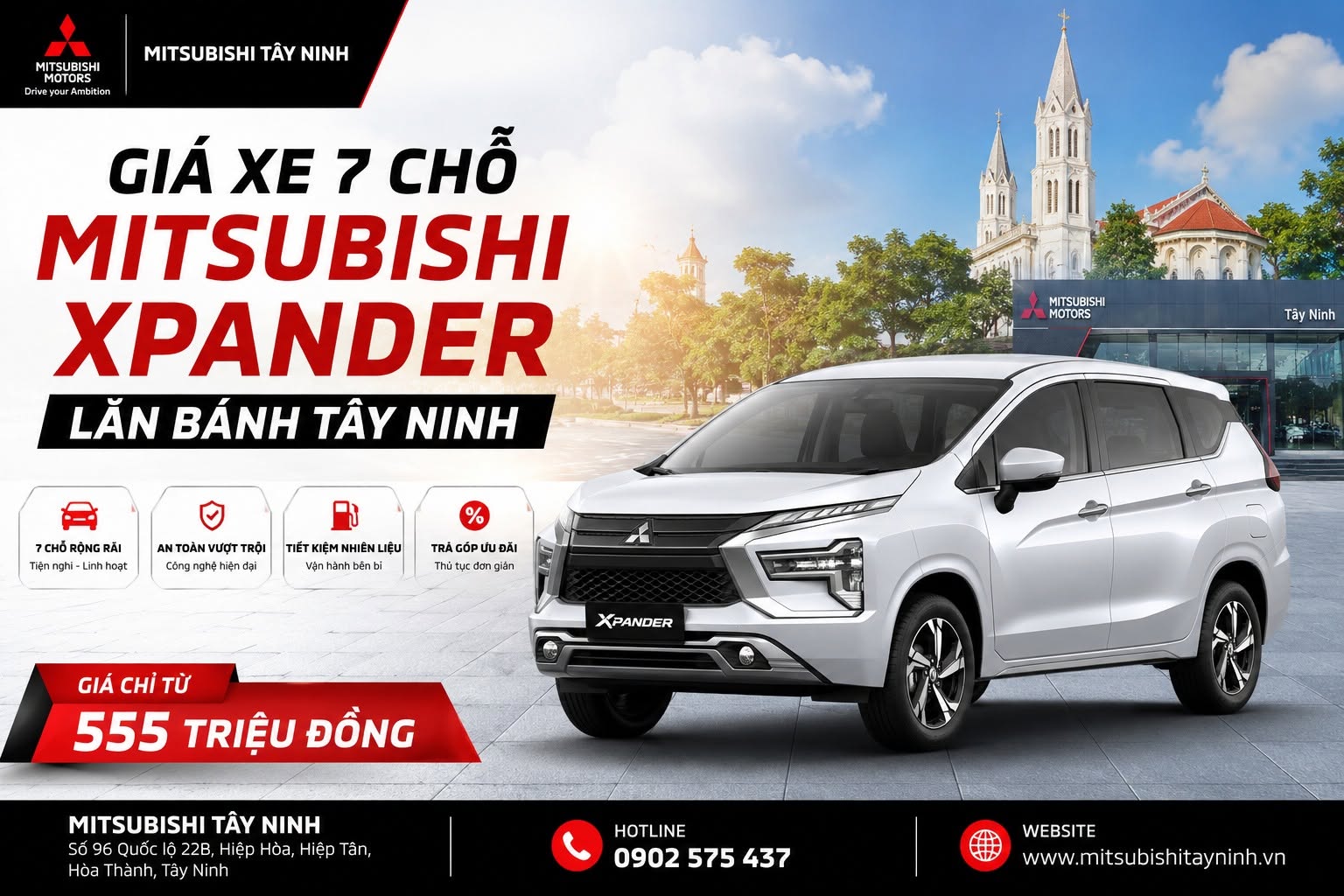 Giá xe 7 Chỗ Mitsubishi Xpander lăn bánh Tây Ninh